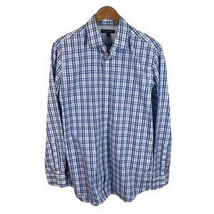 BF678 Men’s Banana Republic Non Ironed SLIM Fit Plaid Button Down Shirt M